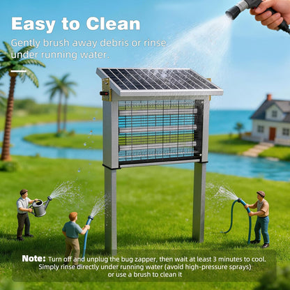 Powerful Large Solar Bug Zapper for 3000 sq.ft with 13FT Extension Cord | Rechargeable Outdoor Mosqutio Killer with 13W Solar Panel, Waterproof Solar Bug Zapper for Patio Garden Backyard RV Camping