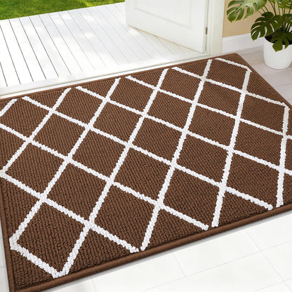 Finchitty Indoor Door Mat, Dirt Resistant and Absorbent, Low-Profile, Non-Slip, Washable Inside Floor Mats for Front Door, Back, and Entrance, 32" x 20", Grey