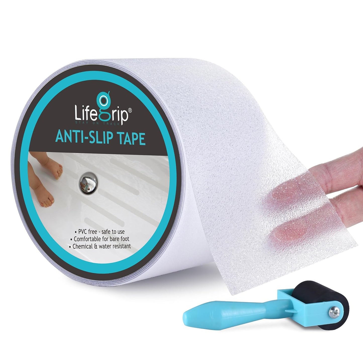 Lifegrip Anti Slip Tape, 4 Inch x 15 Foot Non-Slip Traction Grip Tape for Stairs, Waterproof Stair Treads Grip Non Slip, Non Skid Tape for Steps, Outdoor Black Grip Tape (4" X 15')
