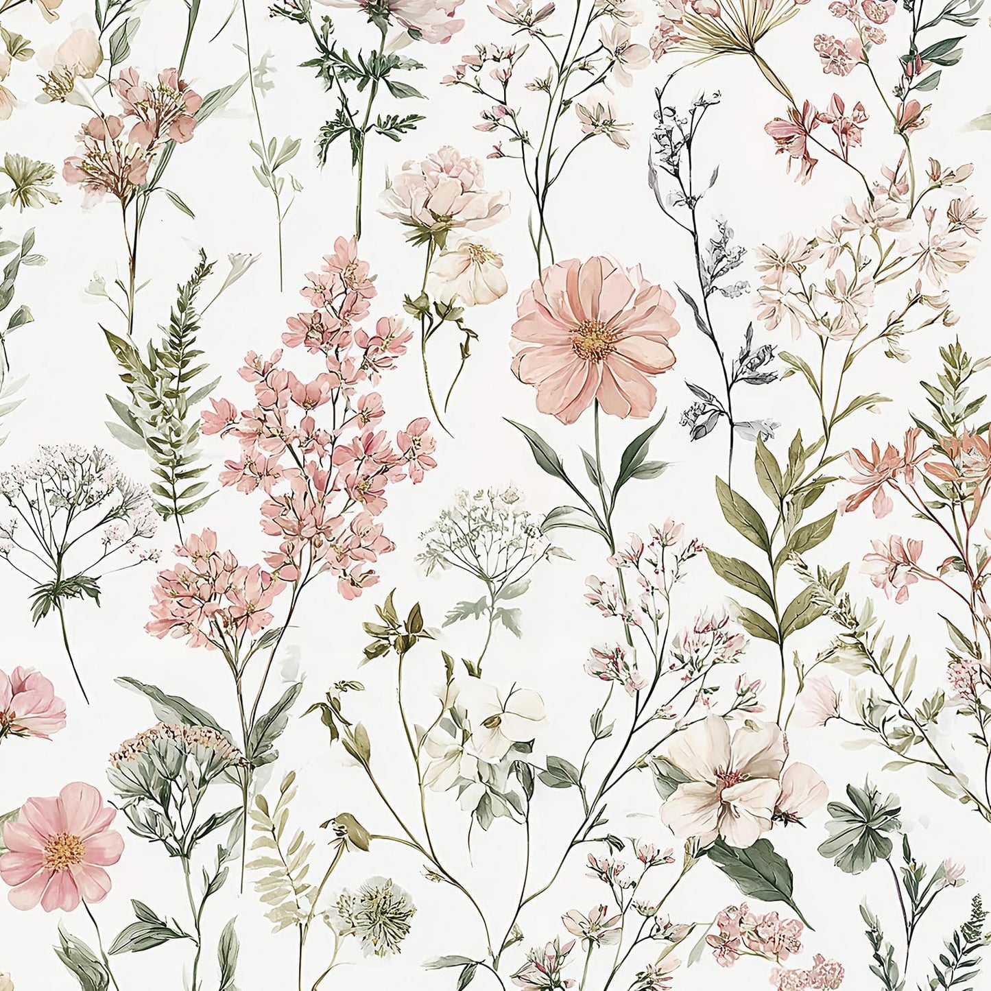 Orainege Pink Floral Peel and Stick Wallpaper Removable Self Adhesive Wallpaper 16.9inx118.1in Modern Wall Paper for Bedroom Bathroom Green Leaf Contact Paper for Cabinets