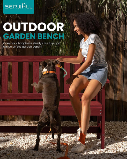 SERWALL HDPE Outdoor Storage Bench, Deck Box with Waterproof Storage Bags | All-Weather Benches | 57 Gallon Dual-Use Seat | Organizer Deck Boxes for Patio, Garden Tools & Pool | Dark Black