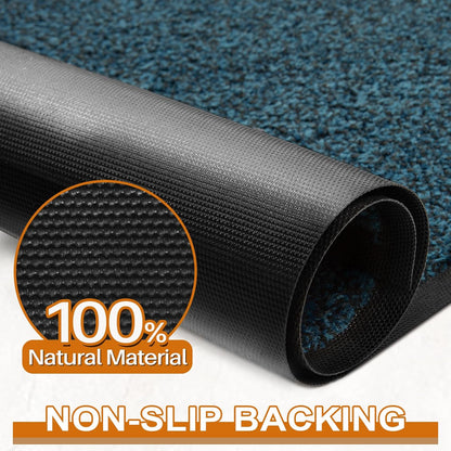 Mibao Front Door Mat, Dirt Trapper Welcome Mat for Outdoor Indoor, Non-Slip Waterproof Doormat, Durable Machine Washable Low Profile Entry Rug for Back Door Outside Patio Porch, 29.5" x 17", Grey
