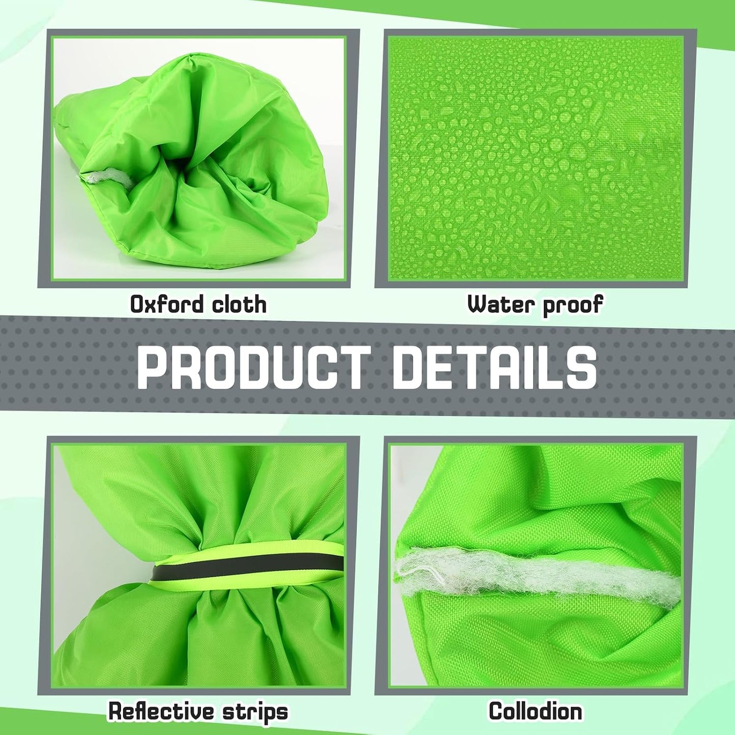3 Pack Green Outdoor Faucet Covers for Winter Insulated Freeze Protection 27.9" x 14.9" Hose Bib Covers for Winter Reusable Thicker Waterproof Insulated Spigot Cover with Reflective Strips