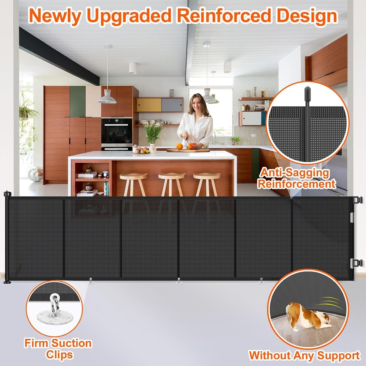71 inch Retractable Baby Gates, EZIGO Extra Wide Baby Gate for Large Opening Extra Long Mesh Gate for Kids or Pet Dog Gate Child Safety Gate for Stairs Hallways Doorway Indoor Outdoor, Gray