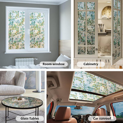 Finnez Window Privacy Film 3D Static Cling Window Film, No Glue Heat Control & 96% UV Blocking for Home Office, Decorative Frosted Glass Cover 17.5 Inch x 6.5 Feet
