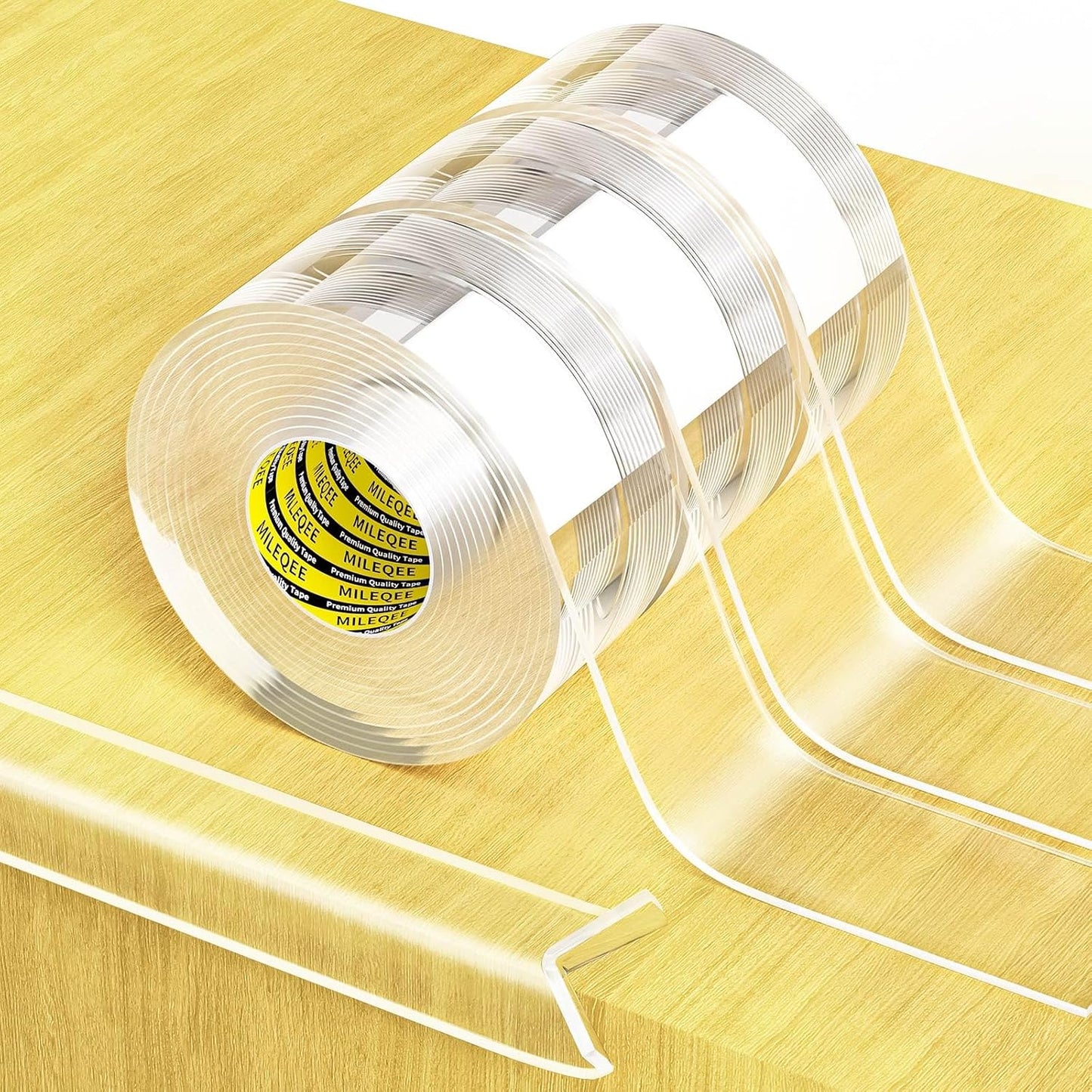 2Pack Clear Edge Protector Strip, 0.8in x 9.84FT(19.68FT Total), Sharp Edge Wrap Cover Tape, Self Adhesive Protective Bumper Guards for Cabinet Door Desk Glass Table Furniture, Kitchen Countertop