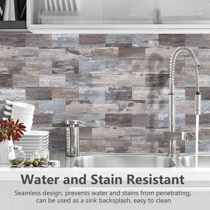 STICKGOO 100-Pieces Peel and Stick Backsplash, 3" x 6" PVC Wall Tile, Marble White Stick on Backsplash for Kitchen/Bathroom/Fireplace