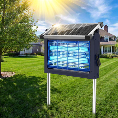 OnBeam Solar Bug Zapper Outdoor, 4500V Mosquito Zapper Fly Trap for Patio | 10W Solar Panel, IPX5 Waterproof, Auto Mode, Solar Powered, USB C Charging, Electric Rechargeable Mosquito Killer for Garden