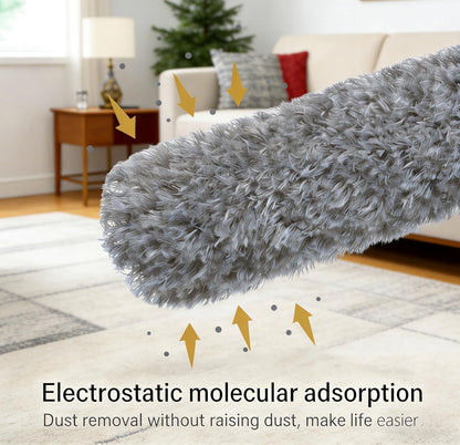 Washable Cobweb Duster Kit with Telescoping Aluminum Pole | Includes 2 Duster Heads & Corner Brush for High Ceilings, Fans, and Hard-to-Reach Areas