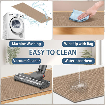 Peel and Stick Carpet Stair Treads for Wooden Steps Set of 15, Non Slip Adhesive Jute Stair Mats Indoor, Rubber Backing Safety Step Pads Mats, Grey, 8"x30"