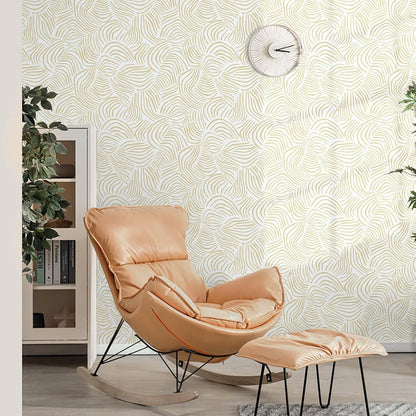 Dimoon 17.3" X 78.7" Peel and Stick Wallpaper Floral Contact Paper Boho Beige White Renter Friendly Natural Wall Paper Waterproof Removable Self Adhesive Wallpaper for Bedroom Livingroom Vinyl Roll