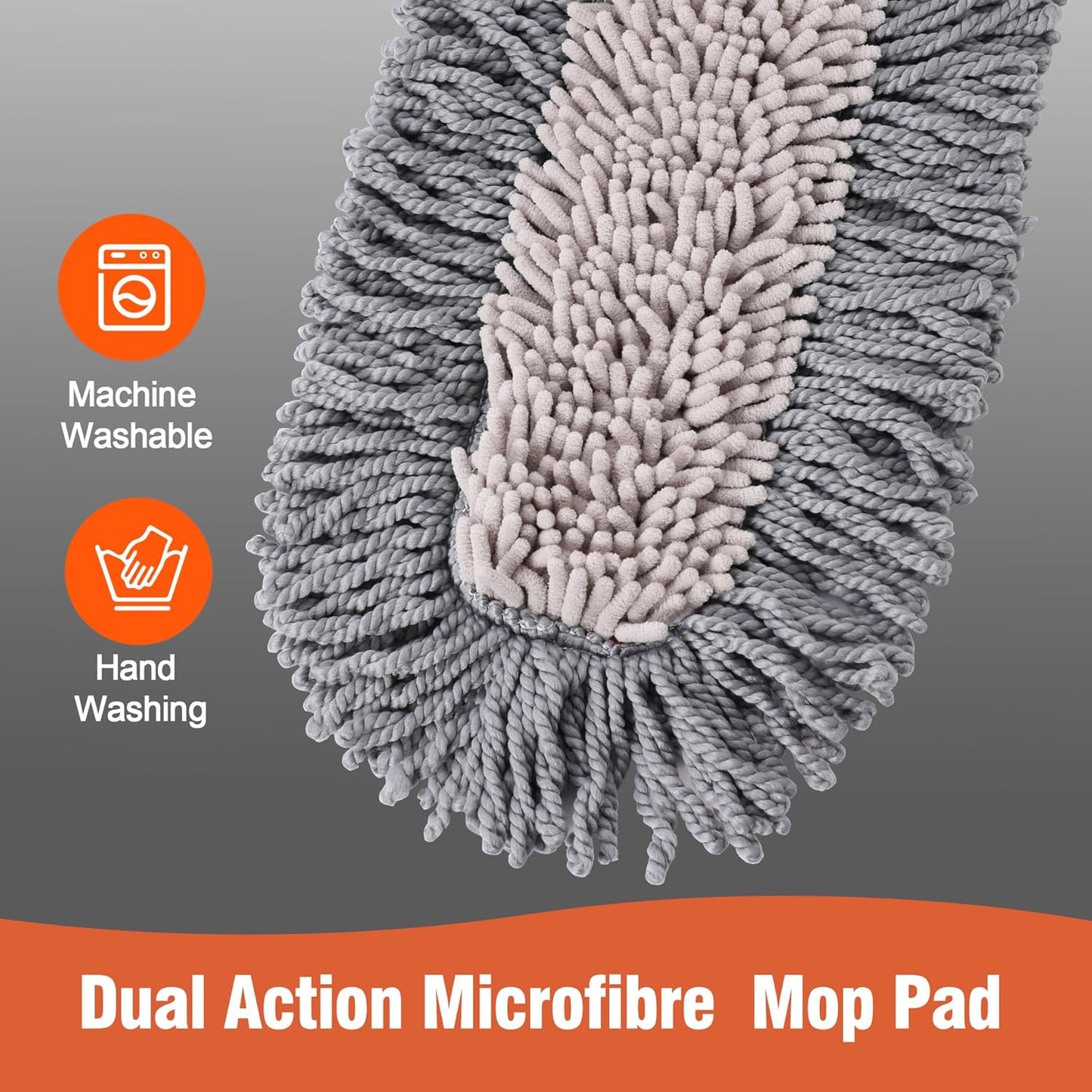 CLEANHOME Microfiber Dust Mop for Hardwood Floor Cleaning, Dry and Wet Baseboard and Floor Duster, Household Cleaning Tool for Kitchen, Bathroom