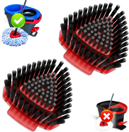 Fatmass 2 Pack Upgraded Spin Mop Replace Scrub Mop Brush Compatible with O Cedar 2 Tank RinseClean, Great for Kitchen, Deck, Bathroom and Shower Floor Scrubber