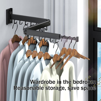 Clothes Drying Rack Wall Mounted,Drying Rack Clothing,Laundry Drying Rack Wall Mount,Collapsible Drying Racks for Laundry,Retractable,Foldable,Clothes Hanger Rack,Clothes Dryer Rack,White Color