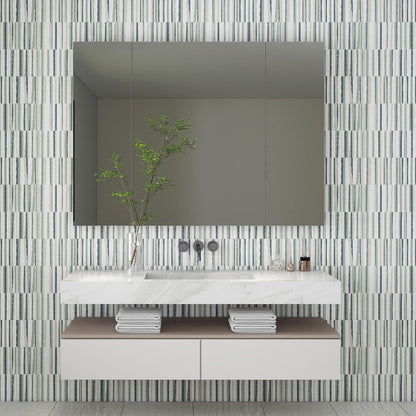 Modern Peel and Stick Wallpaper 17.3" x 80" White Wall Paper Peel and Stick Boho Birch-Twig Stripe Contact Paper Removable Self Adhesive Wallpaper for Bathroom Bedroom Shelf Cabinet Decor Vinyl