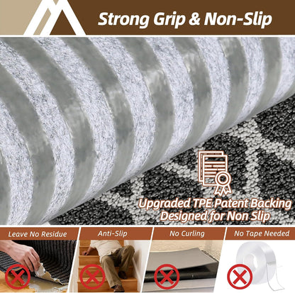 COSY HOMEER Soft Stair Treads Non-Slip Carpet Mat 28inX9in Indoor Stair Runners for Wooden Steps,Stair Rugs for Kids and Dogs, 100% Polyester TPE Backing 7pcs,Black,Rhombus