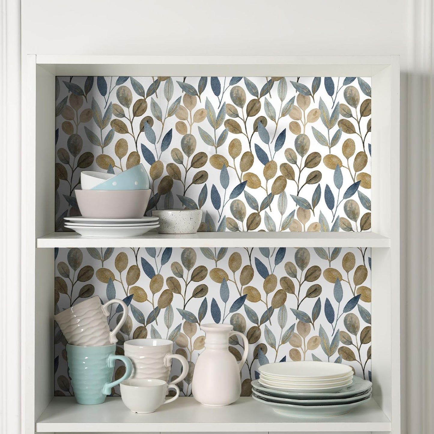 Magnolia Floral Leaf Peel and Stick Wallpaper Vintage Contact Wall Paper Modern Botanical Self Adhesive Vinyl Removable Renter Friendly Leaves Wallpaper 17.7in x 6.6ft