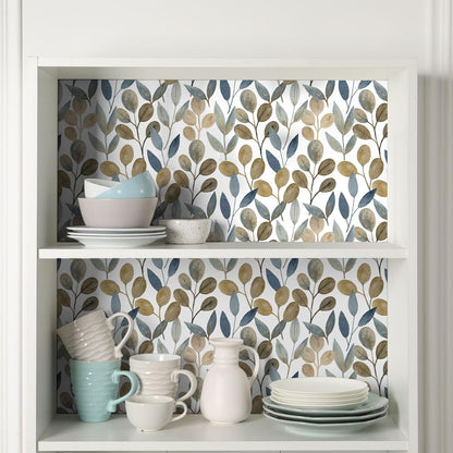 Magnolia Floral Leaf Peel and Stick Wallpaper Vintage Contact Wall Paper Modern Botanical Self Adhesive Vinyl Removable Renter Friendly Leaves Wallpaper 17.7in x 6.6ft