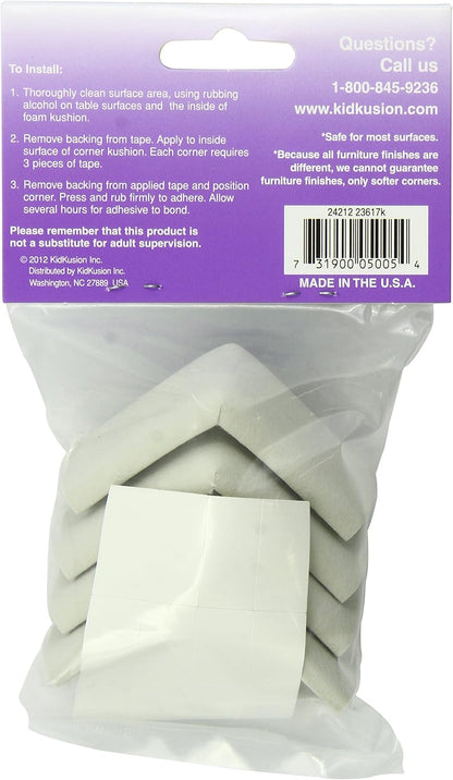 KidKusion 4-Piece Safety Corner Cushion, Black, Child Proofing Corner Guard, Made in USA, Child Safety, Home Furniture Safety Bumper, Baby Proof Table Protector, 4 Count (Pack of 1)