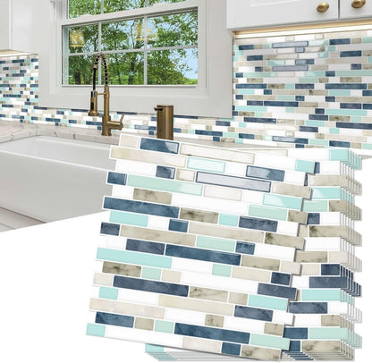 10 Sheets Thick Peel and Stick Kitchen Backsplash Tiles | 3D Waterproof Self Adhesive Wall Tile Stick on Backsplash for Kitchen,Bathroom and Fireplace(Pink,12"×12")