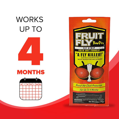 Fruit Fly BarPro – 4 Month Protection Against Flies, Cockroaches, Mosquitos & Other Pests – Non-Toxic & Portable for Indoor & Outdoor Use