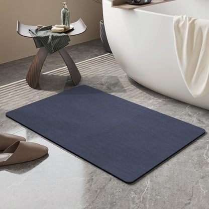 Mecko Bath Mat Rug, Rubber Non-Slip Quick Dry Absorbent Thin Bathroom Rugs Fit Under Door Bathroom Floor Mats-Shower Rug for in Front of Bathtub, Sink, Shower Room(Light Grey,16"x24")