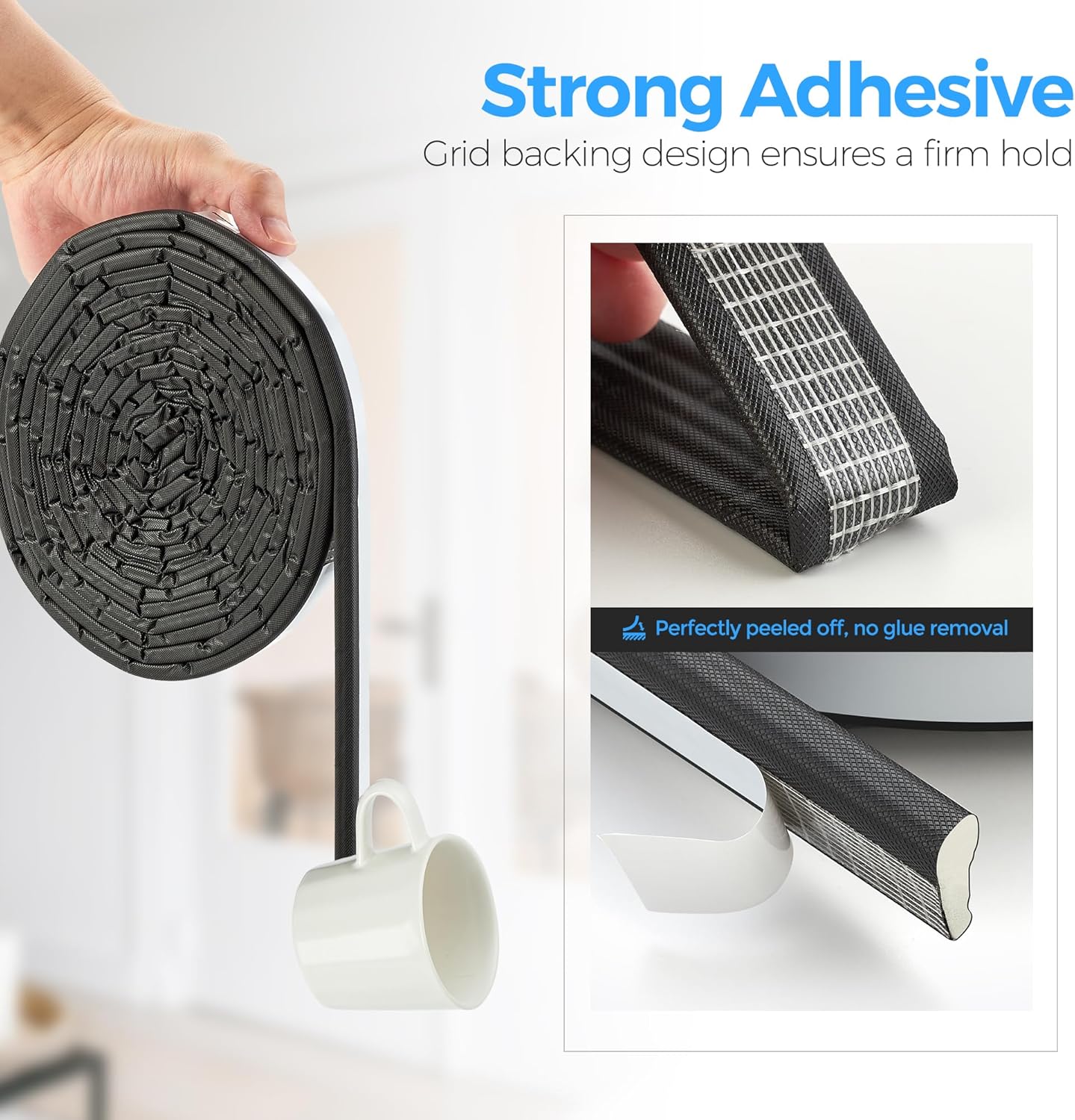 196 Inch Self-Adhesive Wedge Weather Stripping Door Seal & Window Insulation - Soundproof Gap Filler, Draft Stopper Foam Tape for Door Frame, Black