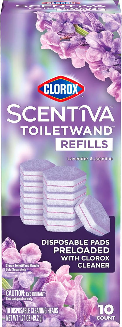 Clorox Scentiva ToiletWand Refills, Lavender and Jasmine, 10 Count