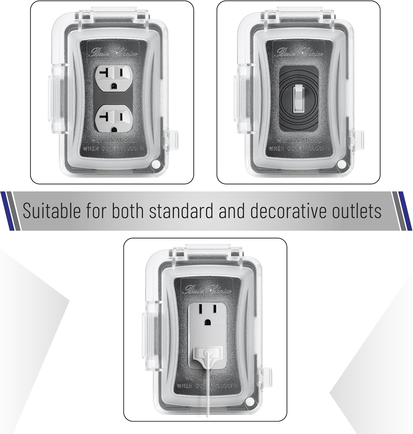 Bates- Weatherproof Electrical Outlet Cover, 1-Gang Outdoor Plug Cover | For Protection Against Rain Dust & Outdoor Use