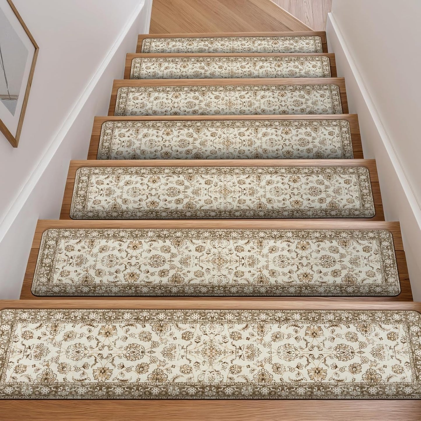 OJIA Extra Non-Slip Stair Treads for Wooden Steps 15PCS, 30"X8" Rubber Indoor Stair Runner Slip Resistant Stair Rugs Safety Mats for Dogs, Kids & Elders, Stairway Grip Step Treads, Gray
