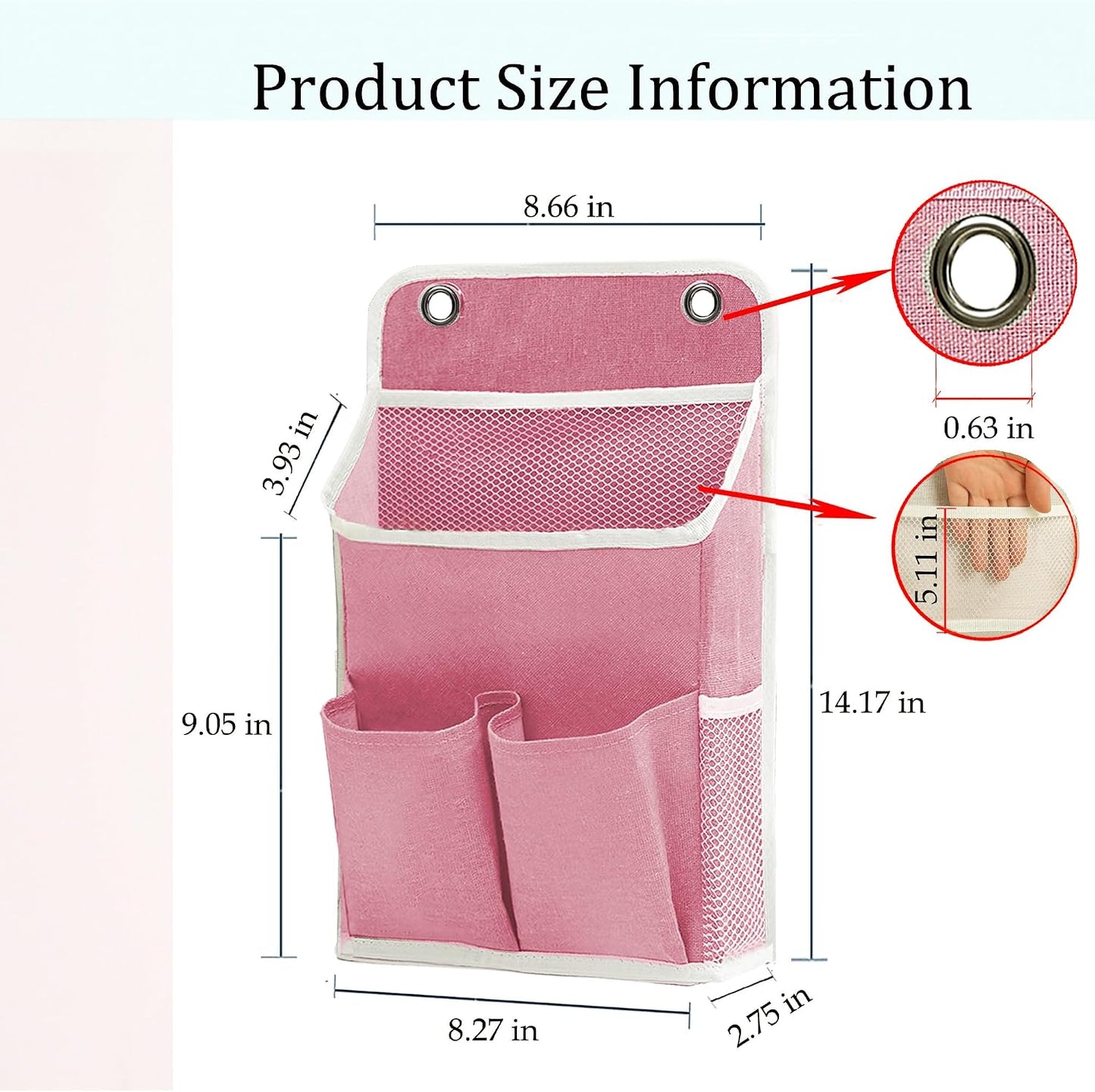 Hanging Basket for Organizing, Wall Organizer with Pockets and Over The Door Organizer，Can for Home, Closet, Office and Camper (1 White)