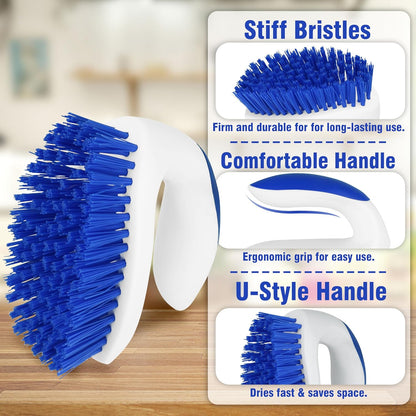 Scrub Brush, 2 Pack Household Cleaning Brushes with Stiff Bristles, Scrubbing Brush for Carpet, Shower, Bathtub, Kitchen, Pool Tile, Bathroom Scrubber, Small