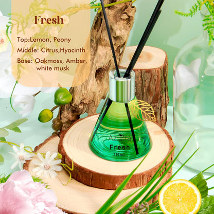 Reed Diffuser Set for Home, Citrus Scented Diffuser with 6 Diffuser Sticks, Home Fragrance Scent Essential Oil Stick Diffuser for Christmas Shelf Decor,3.4 oz