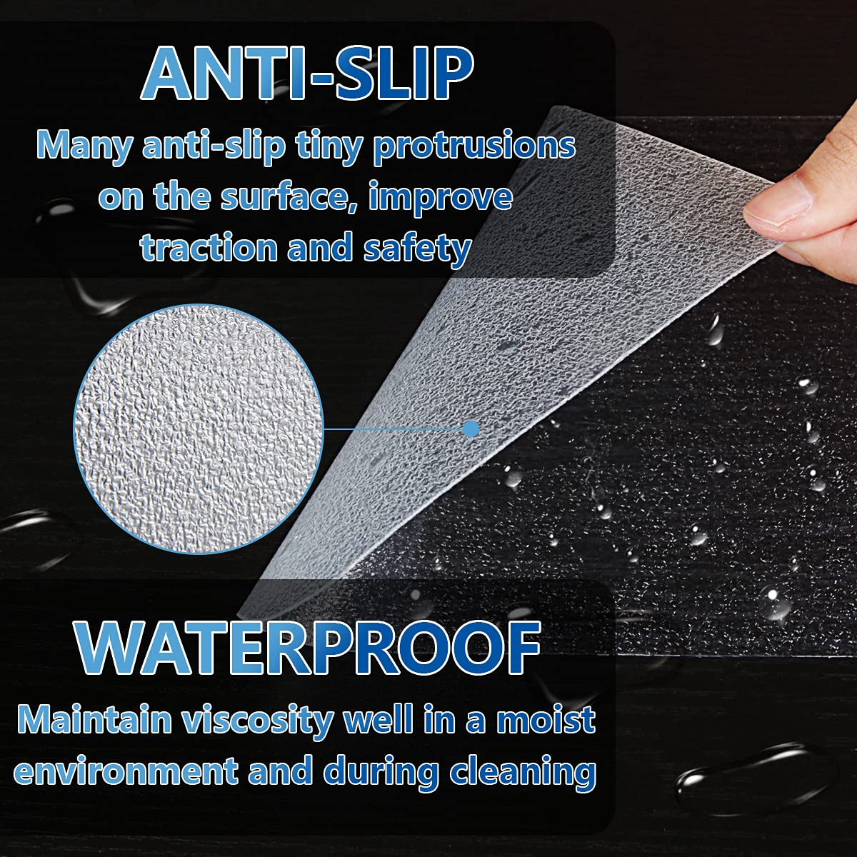 Butizone Stair Treads Non Slip 4" x 24", 5-Pack Pre-Cut Clear Anti Slip Strips for Wooden Steps Indoor, Transparent and Waterproof Grip Tape, Safety for Elderly and Dogs