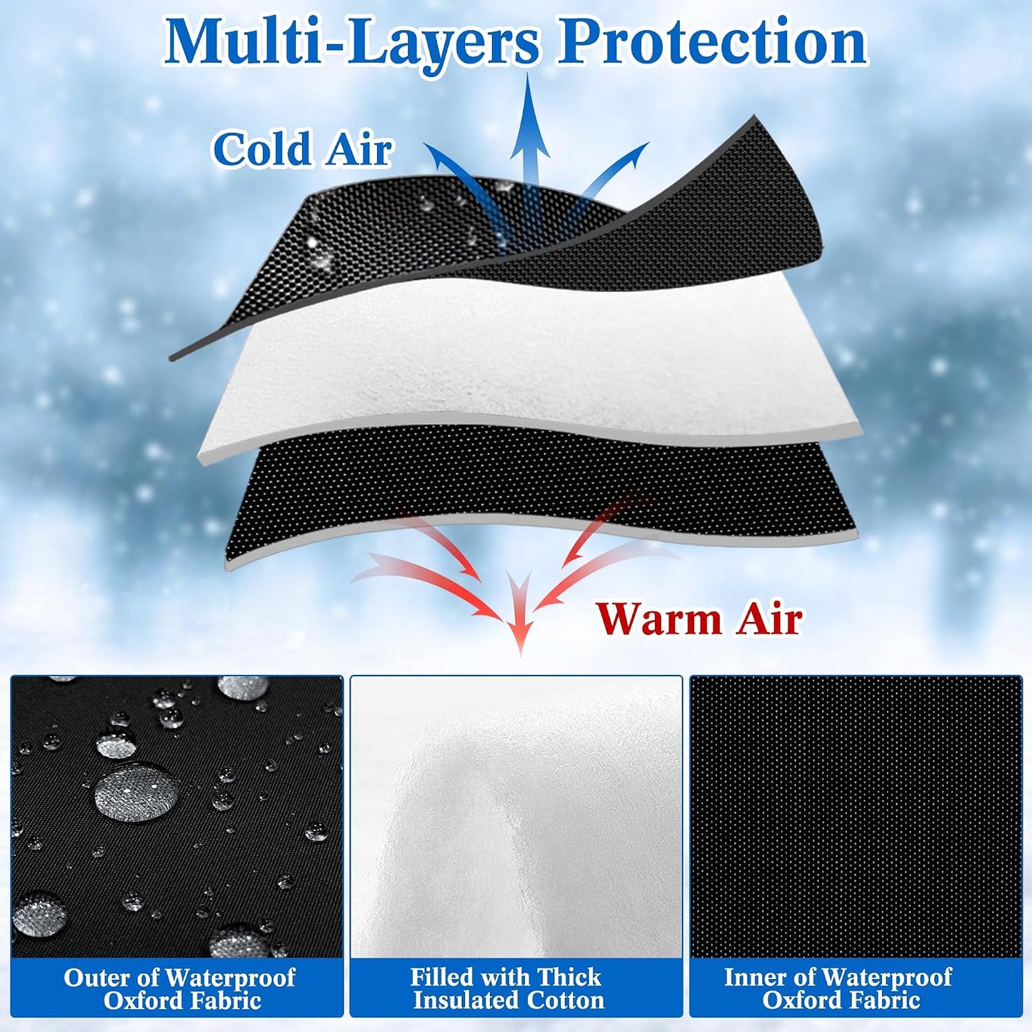 Outdoor Faucet Cover for RV Park Water Spigot, 35"H x 15"W Insulated Outside Faucet Cover Freeze Protection for Winter & Summer, Reusable Long Faucet Sock Fit for Yard Hydrant Hose Bib,Black
