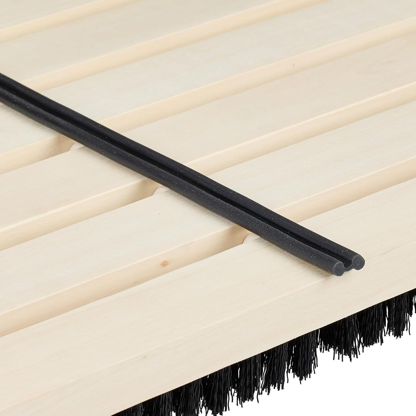 Relaxdays Shoe Scraper, Non-Slip Base, Sturdy PP bristles, Indoor & Outdoor use, Brush mat, Wood, Natural, Plastic, Iron, 4.5 x 59 x 36 cm