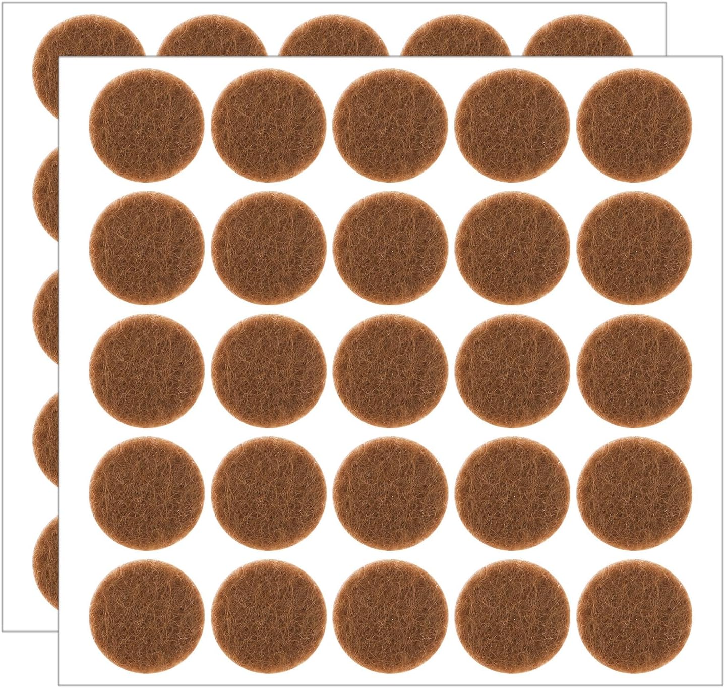 96 Pcs Chair Felt Pads 1/2 Inch Felt Pads for Chair Legs Brown Cabinet Door Pad Self Adhesive Round Felts Feet Protector Felts Bumpers for Table Chairs Sofa Furniture Kitchen Cabinet Doors