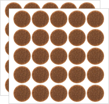 96 Pcs Chair Felt Pads 1/2 Inch Felt Pads for Chair Legs Brown Cabinet Door Pad Self Adhesive Round Felts Feet Protector Felts Bumpers for Table Chairs Sofa Furniture Kitchen Cabinet Doors
