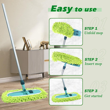 4PCS 14''~16'' Microfiber Dust Mop Pads Compatible with Leifheit 55210,Reusable Mop Refills,Replacent Wet Mopping Pad & Washable Dry Sweeping Cloths for Hardwood Floor/Tile/Marble Cleaning