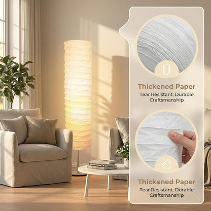 TOYANDONA Lamp Shade: Standing Paper Floor Lamp Shades Hanging Rice Paper Lampshade Replacement Foldable, Floor Light Cover Making Light Soft Ambient for Home, Bedroom Lighting Accessory (Minimalist)