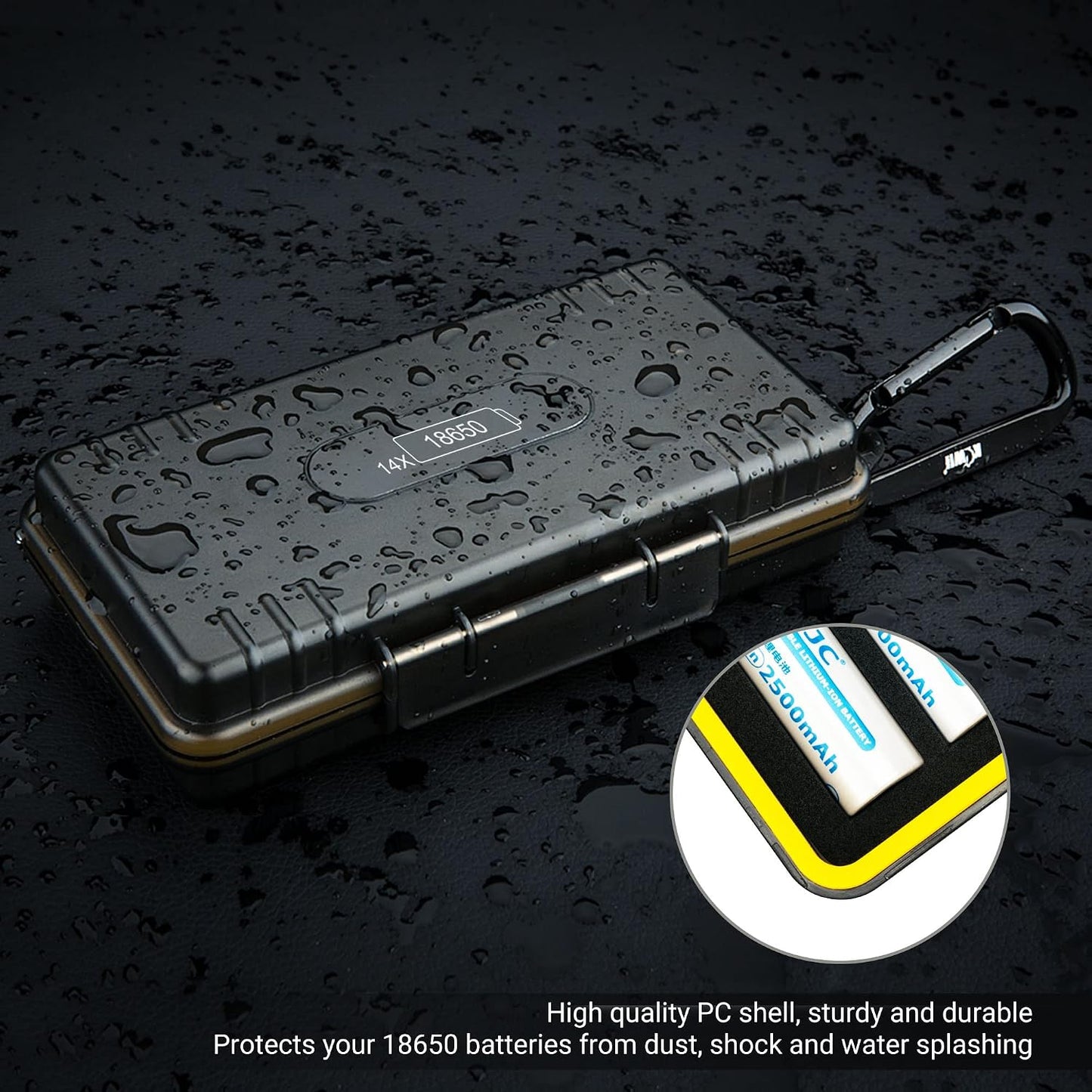 24 Slots CR2 CR123 CR123A Lithium Battery Organizer Case, IP67 Waterproof Hard Case for CR17345/CR16340/CR18350/CR15270(CR2) Explosionproof Batteries Storage Holder for Household Outdoor Camping