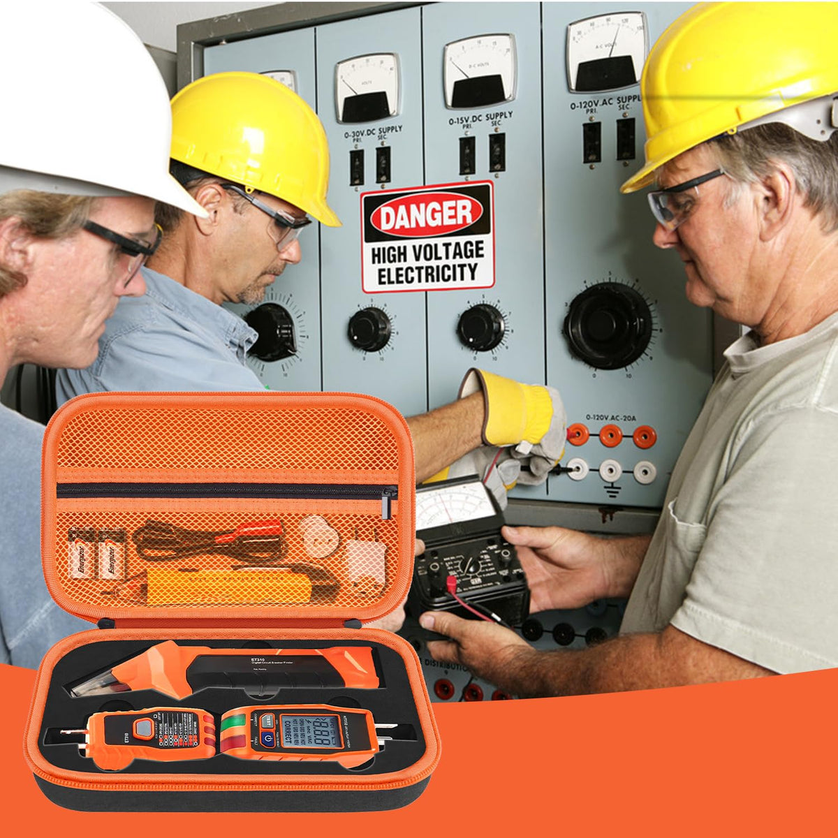 Storage Case Only for Klein Tools Electrical Testers -Hard Protective Carrying Bag Compatible with 80101 Circuit Breaker Finder Kit & ET310/ 69149P Digital Multimeter, XL Size (Does NOT Include Tools)