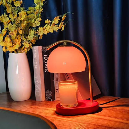 FCTWAKS Mid Century Orange Glass Candle Warmer Lamp with Timer & Dimmer, Mothers Day Birthday Gifts for Women Mom, House Warming Gifts New Home, Wax Warmer Lamp for Bedroom Decor with 2 Bulbs