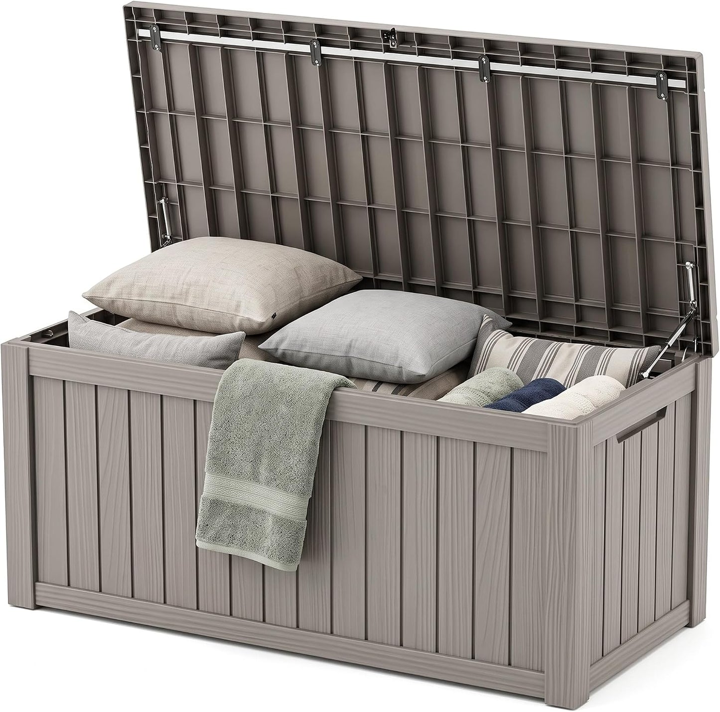 50Gal Outdoor Storage Box Anti-Theft Delivery Box Lockable Deck Box | Heavy-duty UV & weatherproof resin for secure parcel drop, patio cushion storage, garden tools & porch package organization