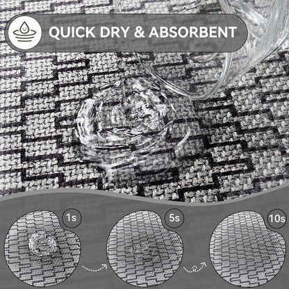 YDKGL Ultra Thin Bathroom Rugs Mat Quick Dry Absorbent Non Slip Bath Mat Bath Mats for Bathtub Mat Bathroom Carpet Fit Under Door Washable Floor Rubber Half Round Bath Rugs Grey 16x24