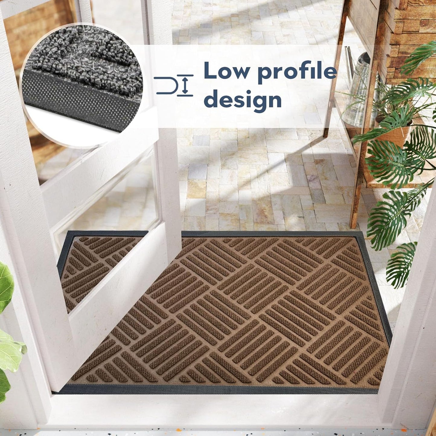 DM23 Heavy Duty Front Door Mats Non Slip Rubber Backing Entrance Mat Shoes Scraper Welcome Mat