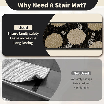 Non-Slip Carpet Stair Treads 15PCS, 8"x30" Peel and Stick Stair Runner for Wooden Steps Indoor, Washable Reusable Adhesive Backing, Pet-Friendly Safety Mats for Kids, Elders, Dogs