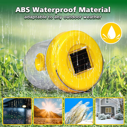 Wasp Trap Solar Powered 4 Packs, 2026 Upgrade Yellow Jacket Trap, Bee Traps Outdoor Hanging, Carpenter Bee Traps for Outside, Flying Insect Trap Reusable Hornet Catcher with LED Light