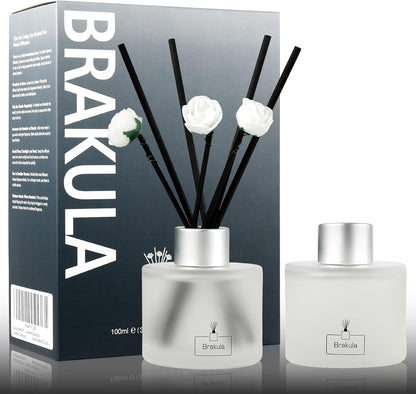 Brakula 2 Pack Reed Diffuser Set, Lavender Eucalyptus Scented, Home Fragrance with 14 Sticks Bathroom Decor, Reed diffusers for Home 6.76 fl oz (Lavender Eucalyptus)