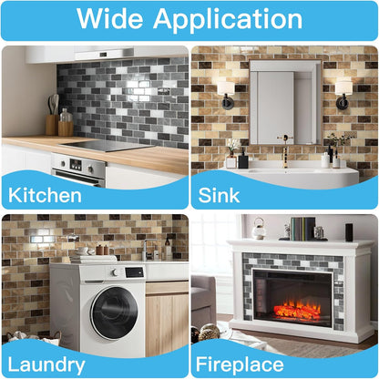 Art3d Peel and Stick Backsplash for Kitchen White Subway (10 Tiles, Thicker Design)
